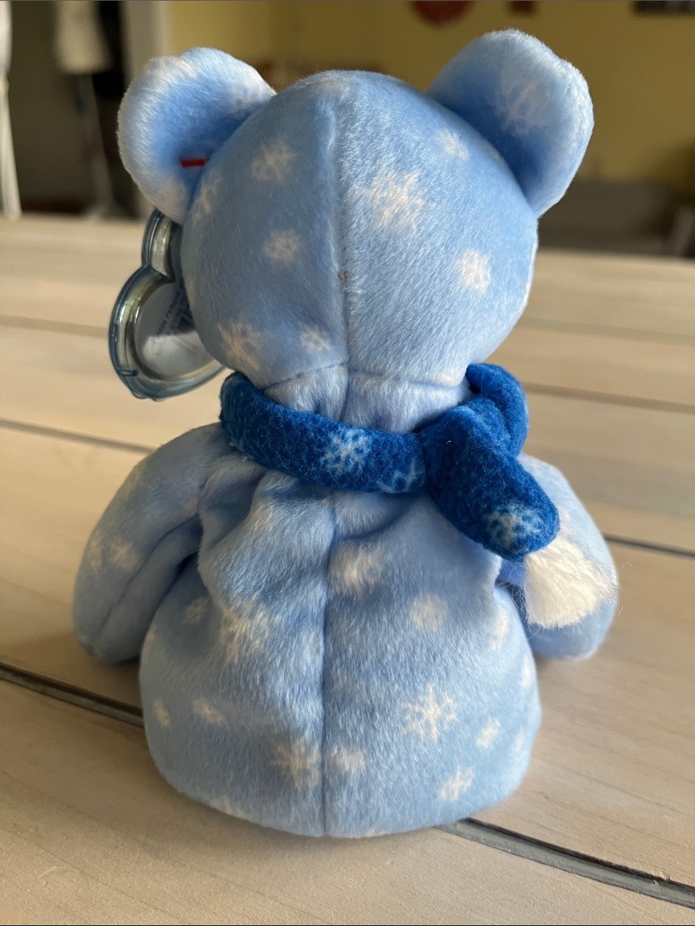 Ty 1999 Holiday Teddy - Blue Snowflake Bear Beanie Baby with Scarf - Picture 3 of 4